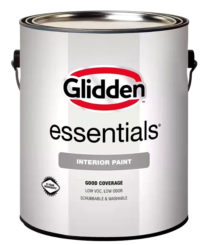 Glidden Essentials Pure White/Flat Matte Interior Base Paint, Washable – 1 Gal