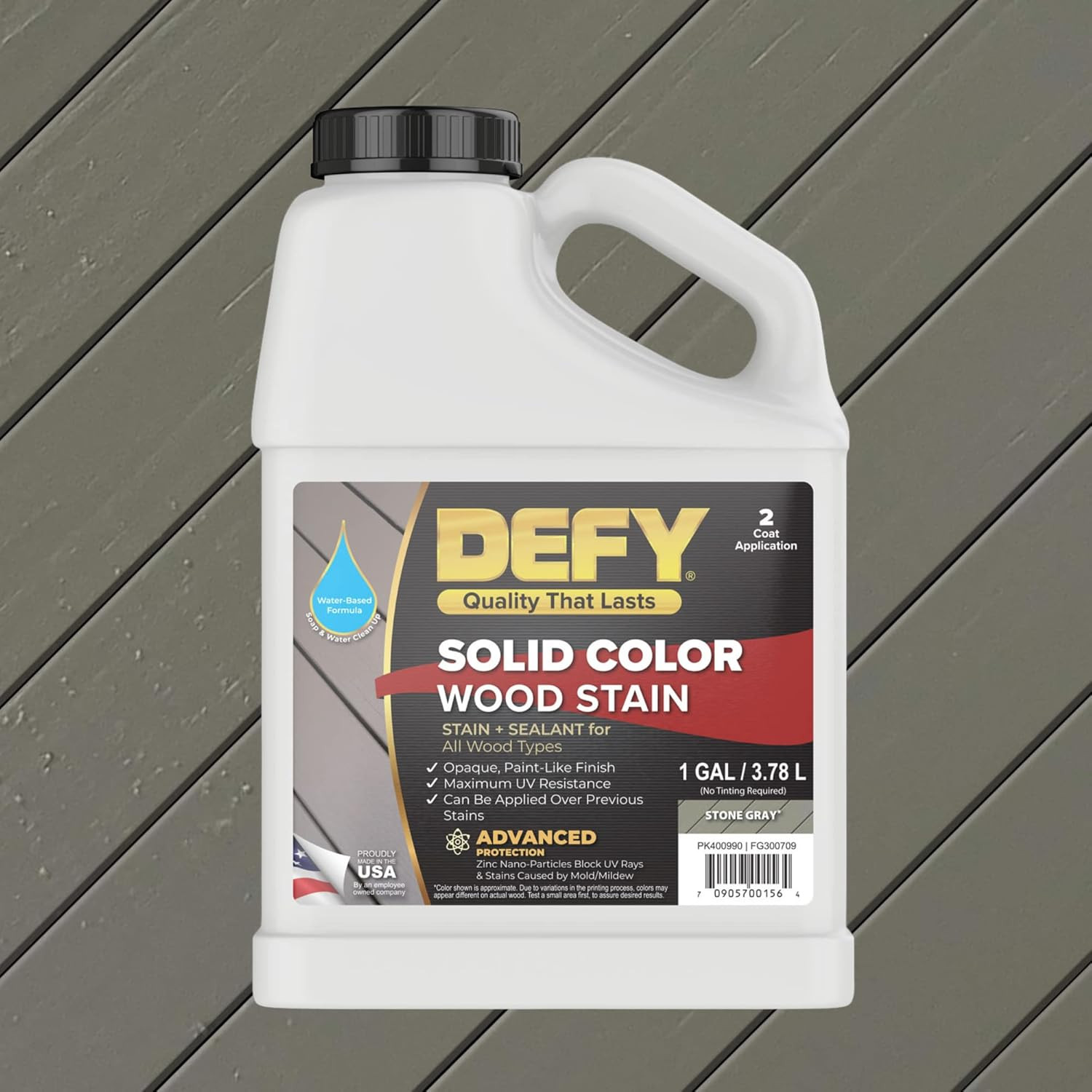 Stone Gray UV Resistant Deck & Fence Stain – 1 Gallon Durable Finish
