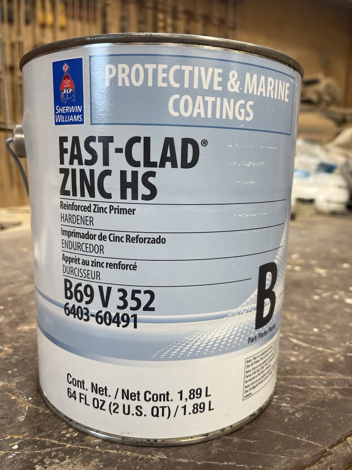 2 Qt Sherwin Williams Fast-Clad Zinc HS Primer Hardener (Catalyst) Part B