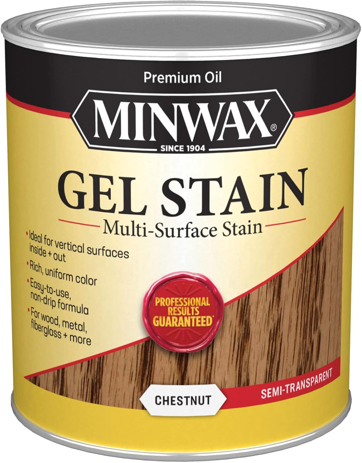 Gel Stain for Interior Wood Surfaces, Quart, Chestnut