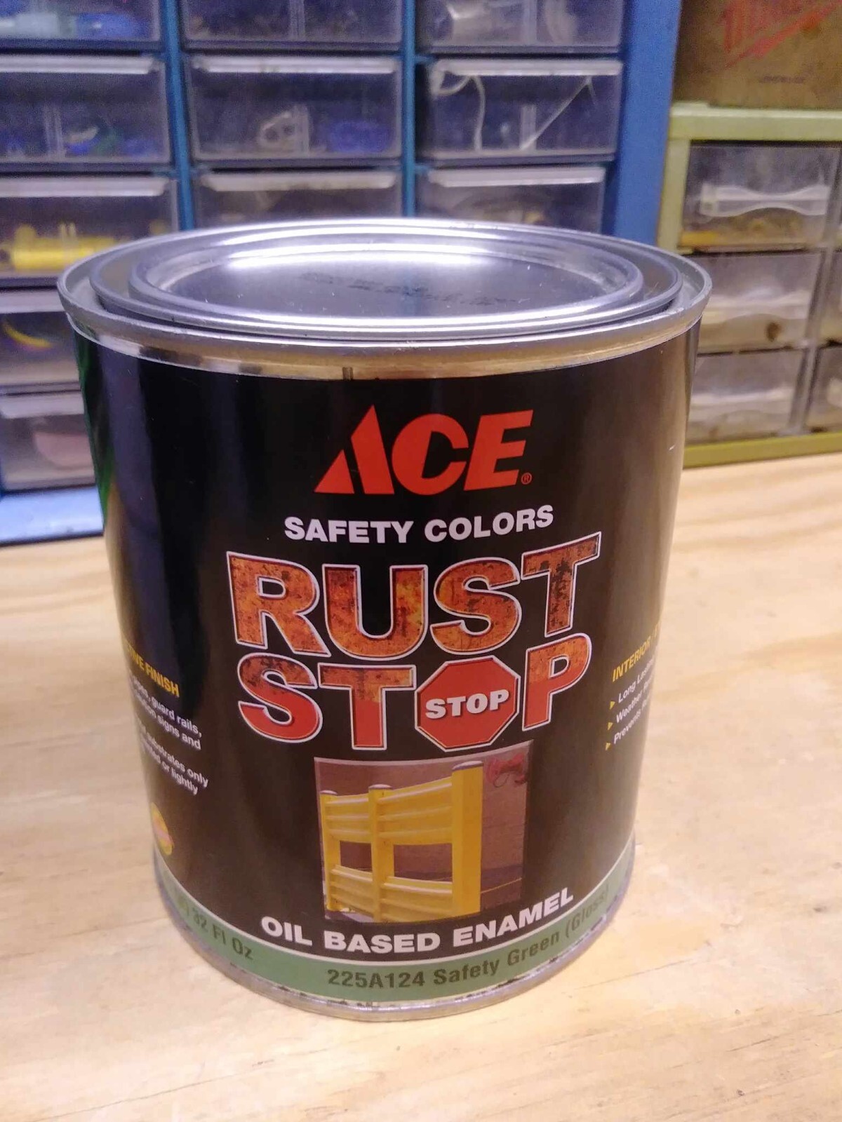 ACE RUST STOP Protective Enamel Paint Stops Rust, 32-Ounce, Safety Green