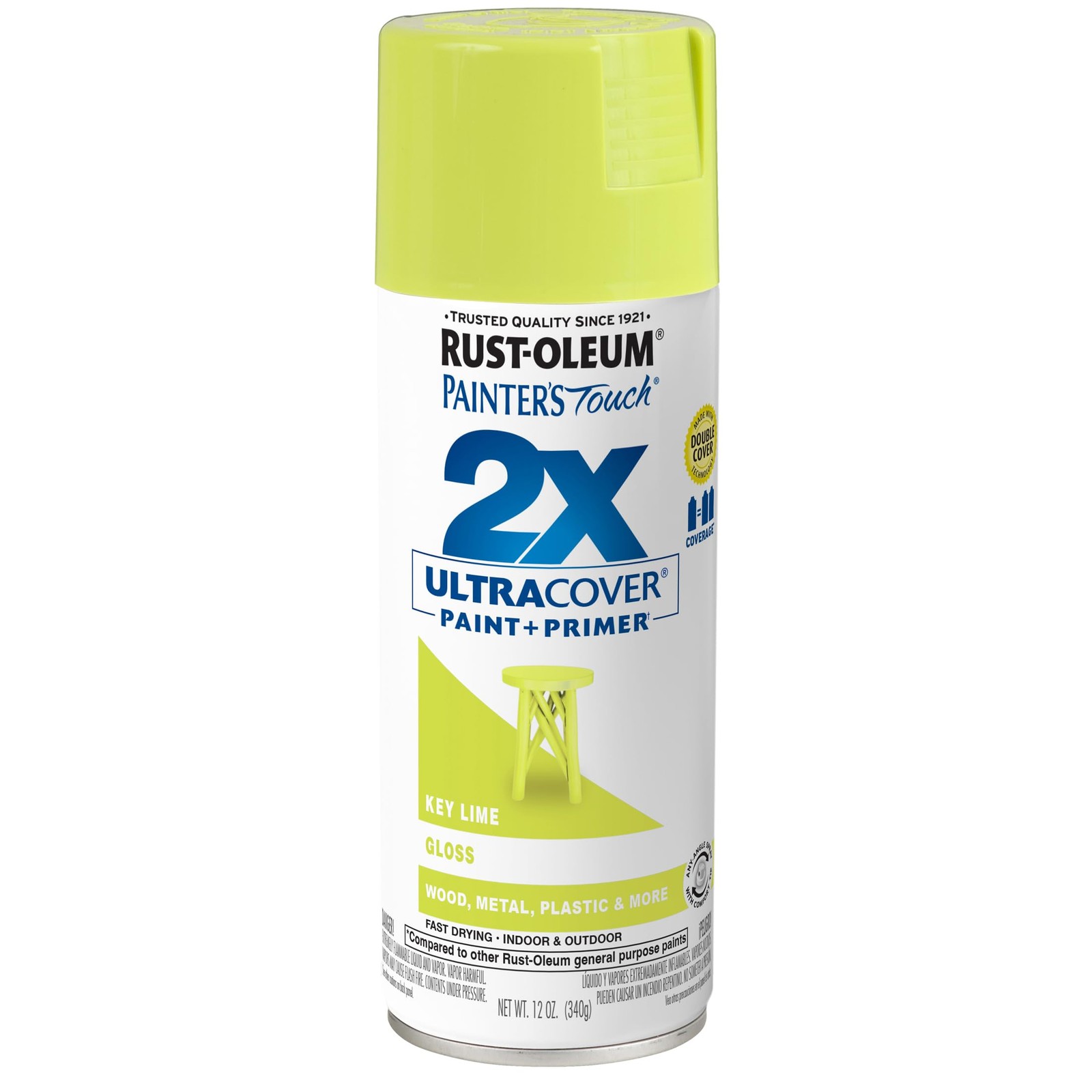 Rust Oleum Painter’s Touch Ultra Cover Gloss Key Lime Spray Paint 12 Ounce