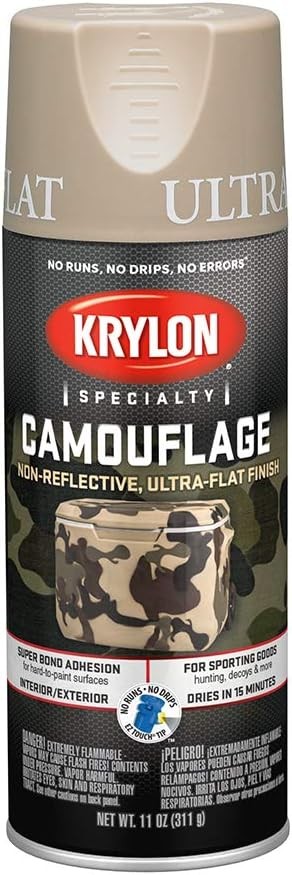 Krylon Camouflage Paint, Ultra Flat, 11 Ounce (Pack of 1), Sand