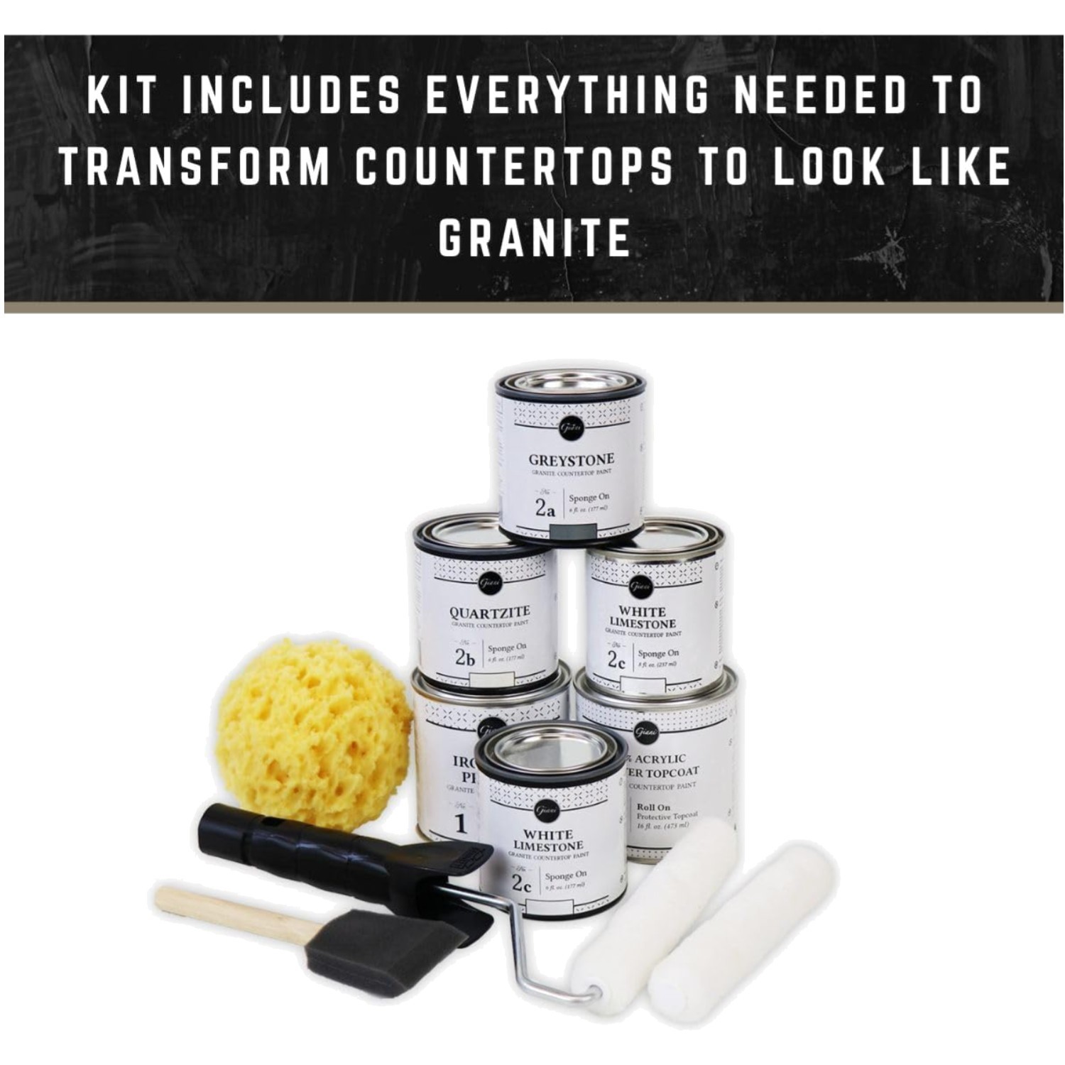 Low Odor Granite Countertop Paint – White Diamond