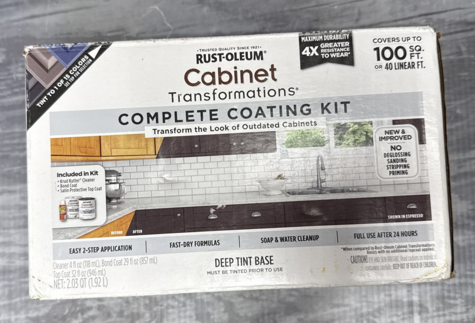 Rust-Oleum 380390 Cabinet Transformations Kit Deep Tint Base Kit