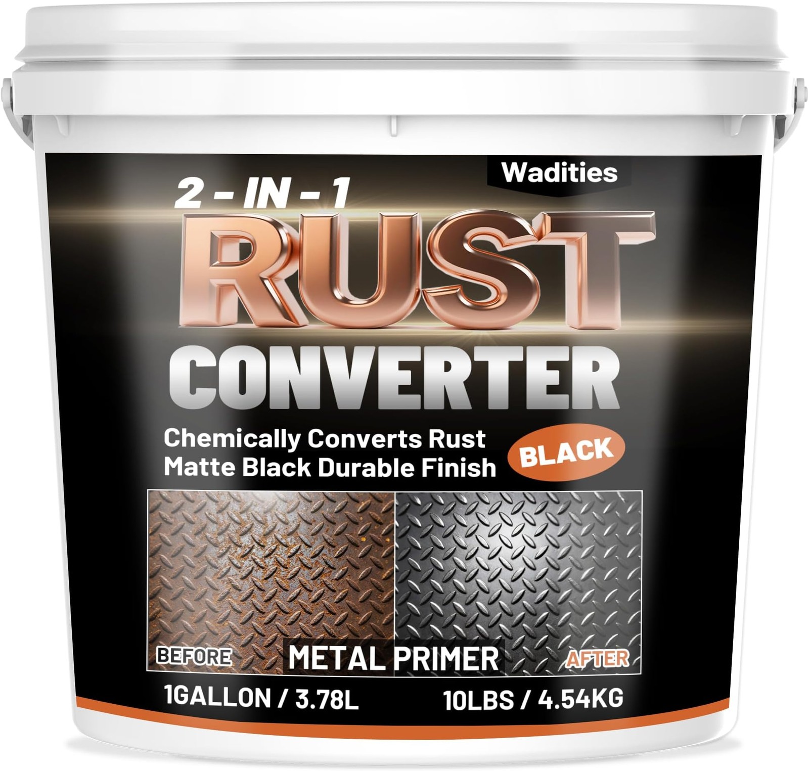 2-in-1 Rust Converter & Metal Primer, 1 Gallon Matte Black Rust Inhibitor Pai…