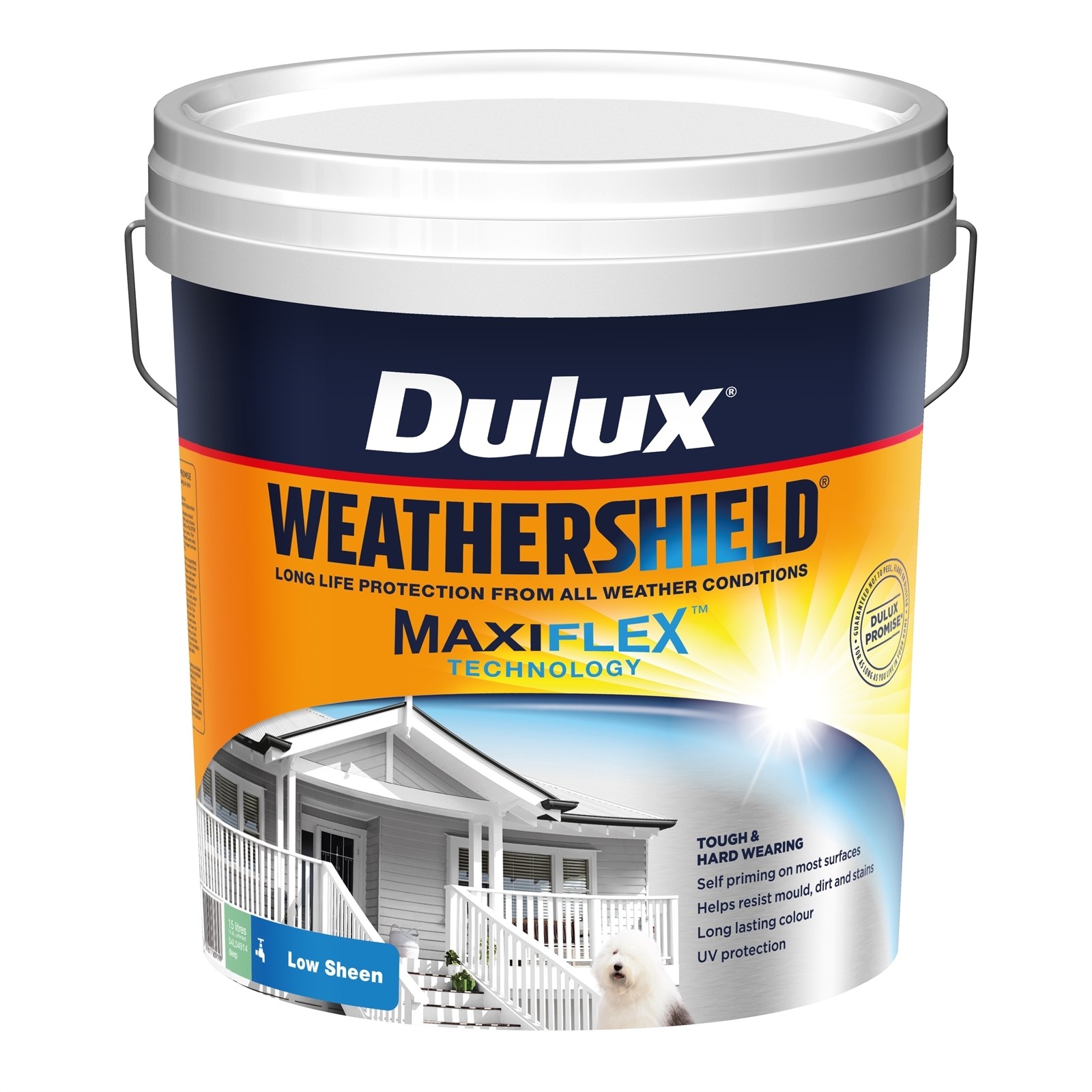 Dulux 15L Deep Low Sheen Weathershield Exterior Paint