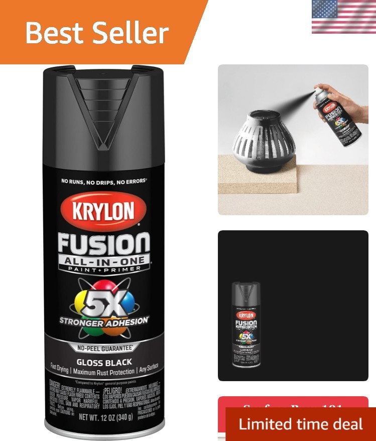 12 oz Black Spray Adhesive – All-in-One, Fast Drying & Rust Protection