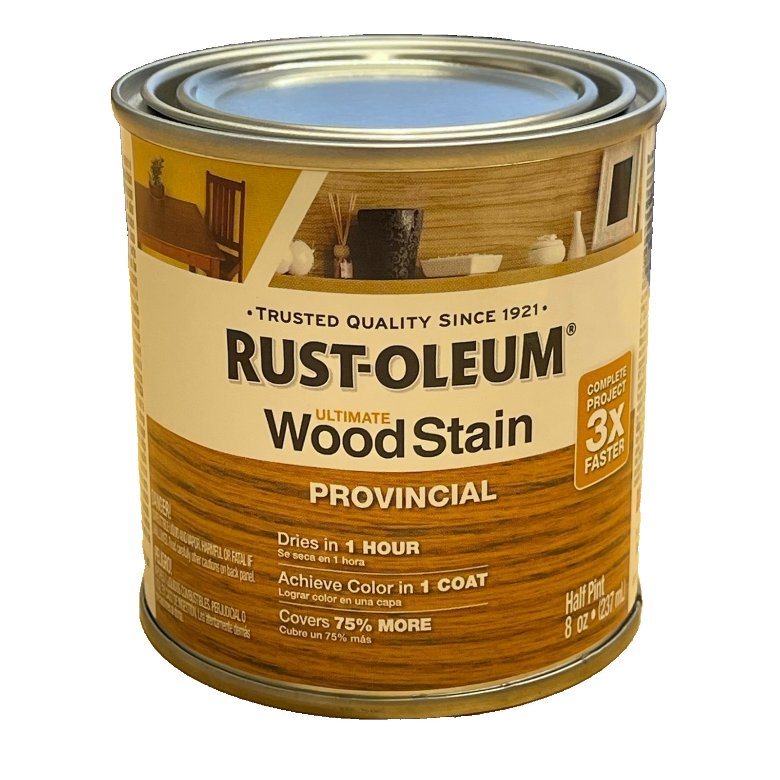 Rust-Oleum Ultimate Wood Stain PROVINCIAL Half Pint 8oz Dries 1 Hr 1 Coat