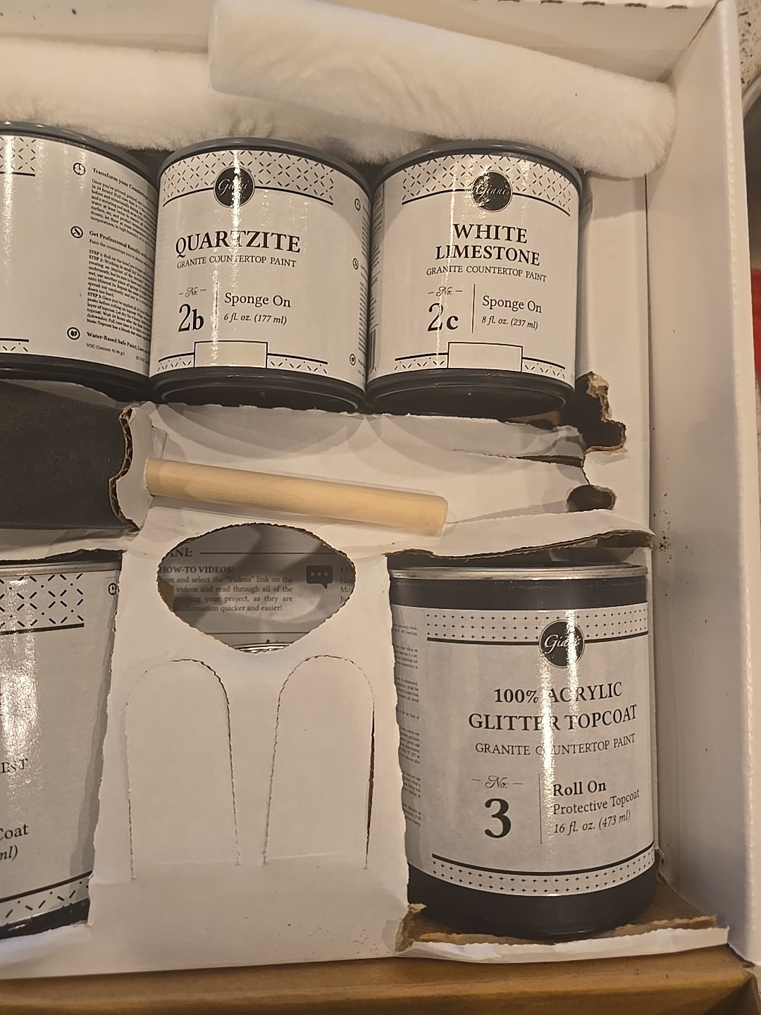 2 Boxes Giani Granite Countertop Paint Kit 2.0- White Diamond READ DESCRIPTION
