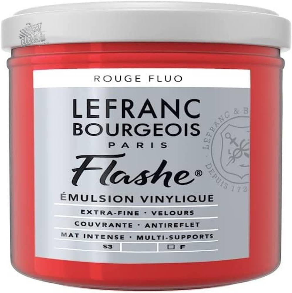 ACRYLIC FLASHES LEFRANC BOURGEOIS 125ML RED FLUORESCENT GLASS VINYL FABRIC