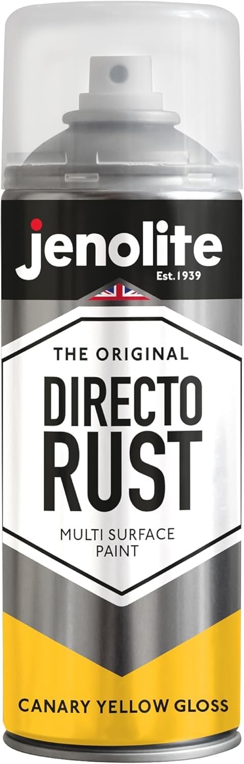 Directorust Spray Paint for Metal – CANARY YELLOW – Gloss Finish for Indoor and