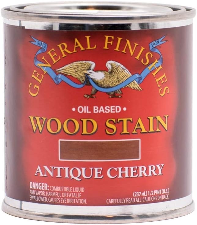 General Finishes Oil Based Wood Stain – Antique Cherry – 1/2 Pint