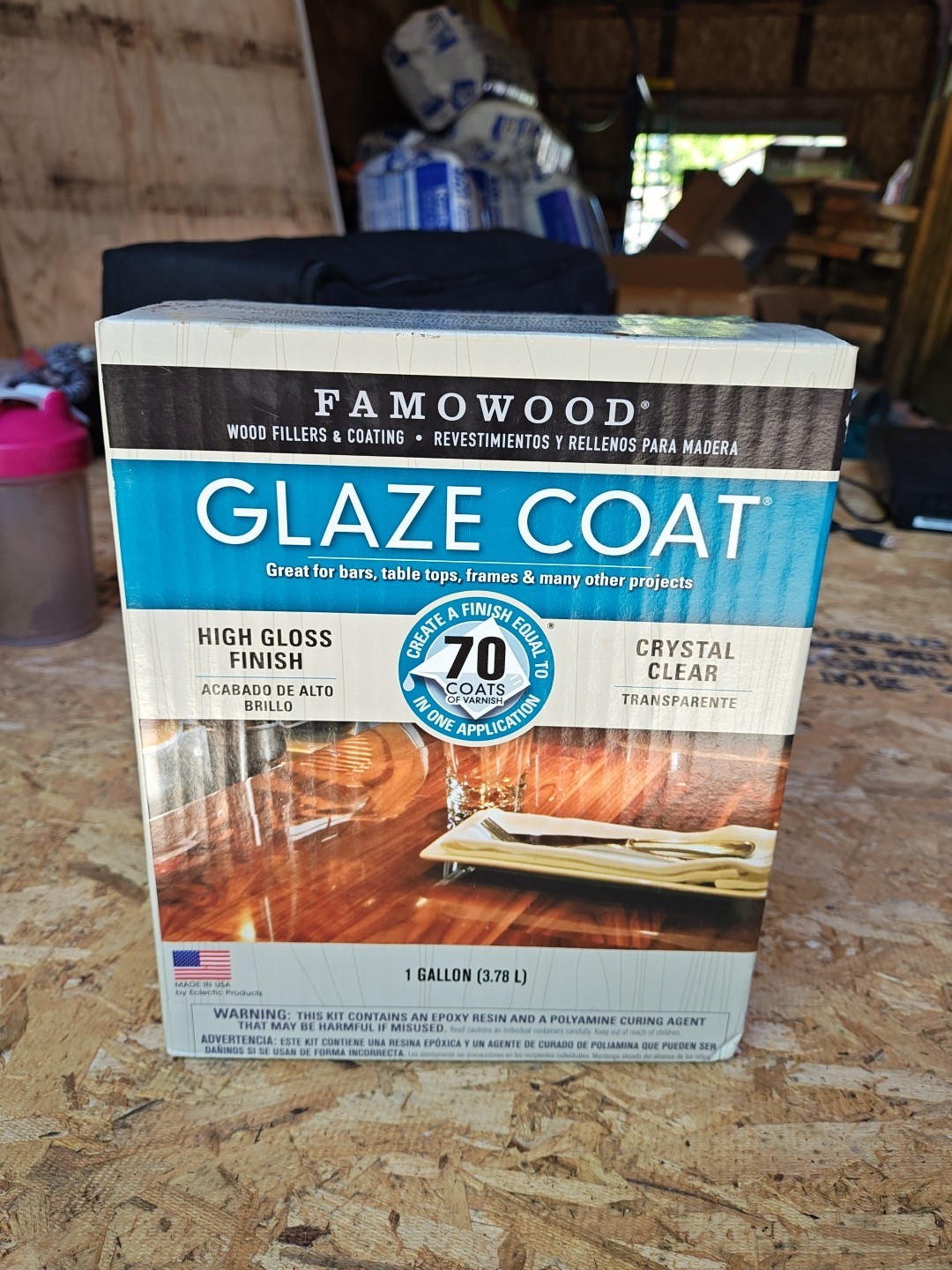 Famowood 1 Gal Finish, High Gloss Finish, Clear 2 Part Epoxy