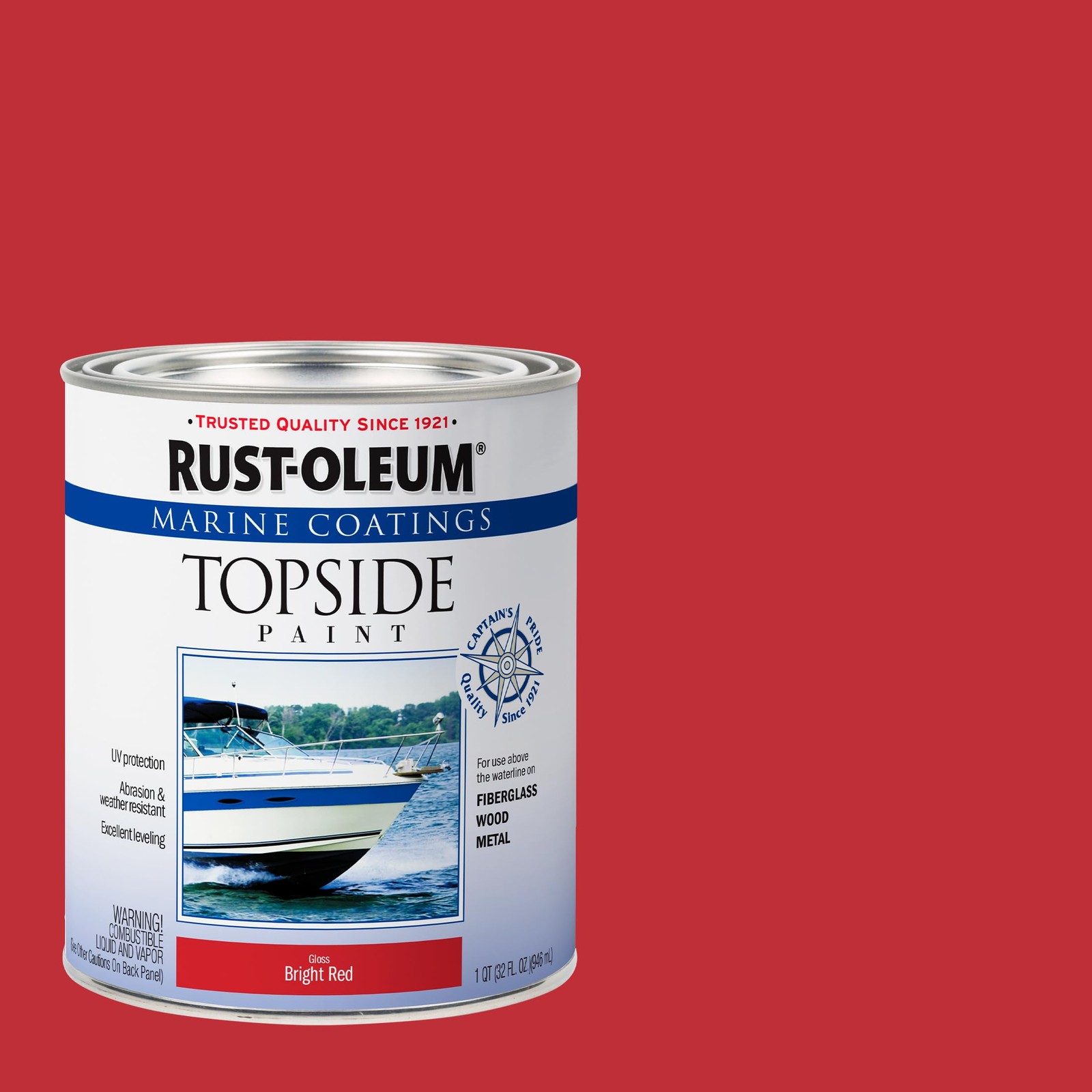 Rust Oleum Marine Topside Paint 32 Fl Oz Bright Red Flexible Durable Finish