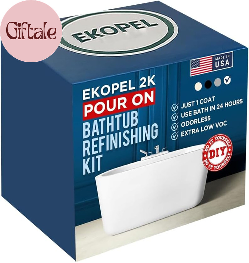 Ekopel 2K Bathtub Refinishing Kit – Pour on Bathtub Paint White Gloss Finish Kit