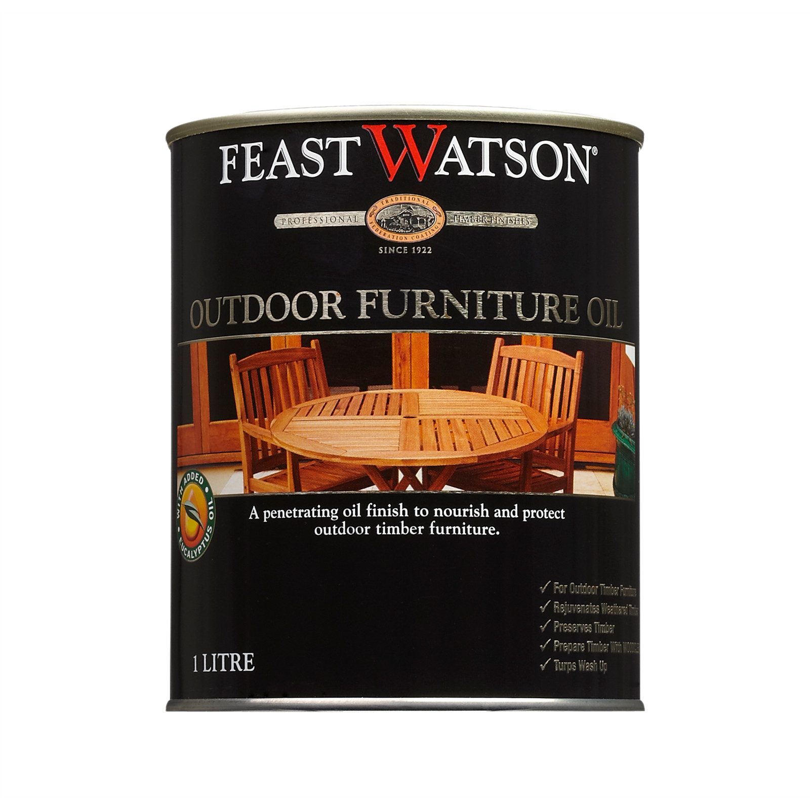 Feast Watson 1L Jarrah Outdoor Furniture Oil