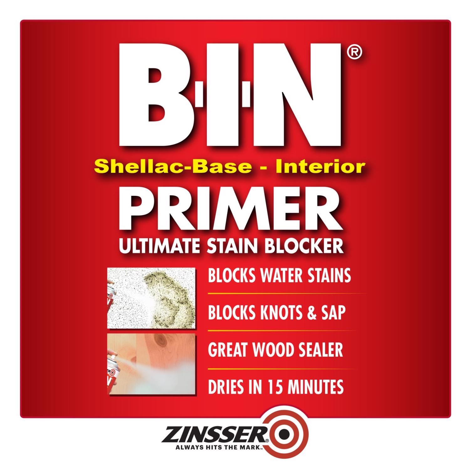 Zinsser B-I-N White Shellac-Based Spray Primer and Sealer 13 oz (Pack of 6)