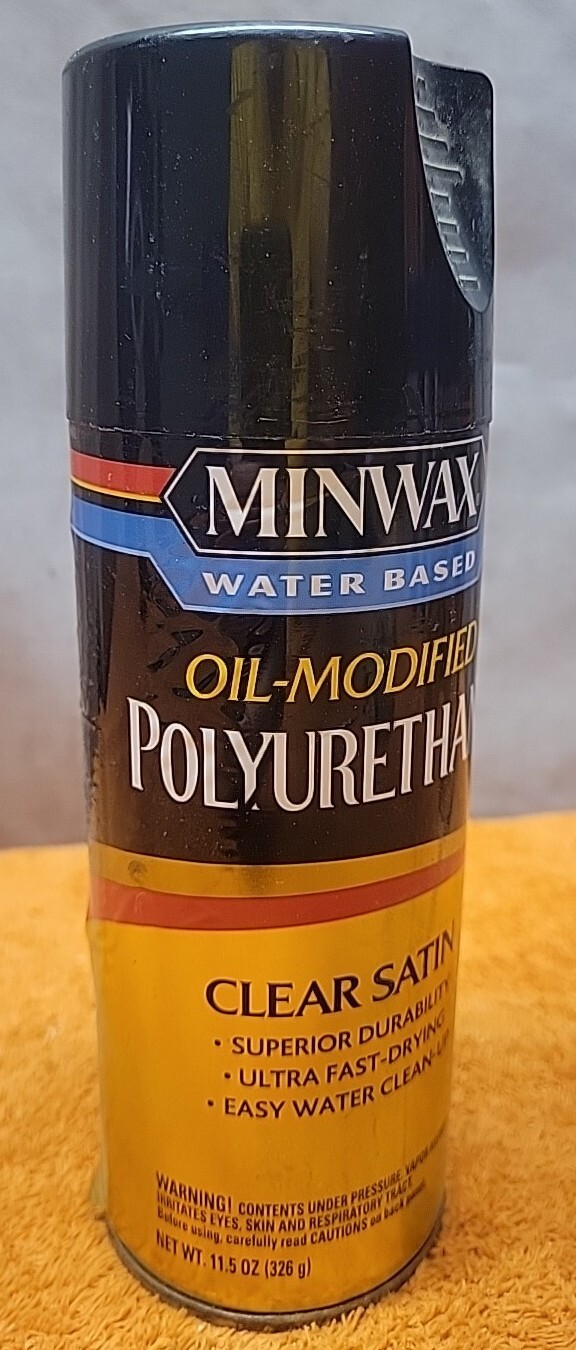 L•Minwax Water Based Oil-Modified Polyurethane Clear Satin Spray 11.5oz Can NOS