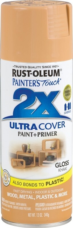 CASE OF (6) RUSTOLEUM 249103 ULTRA COVER 2X GLOSS KHAKI SPRAY PAINT