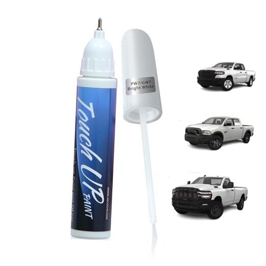 PW7/GW7 Bright White Touch Up Paint for Dodge Ram, 2 in 1 Car Scratch Remover