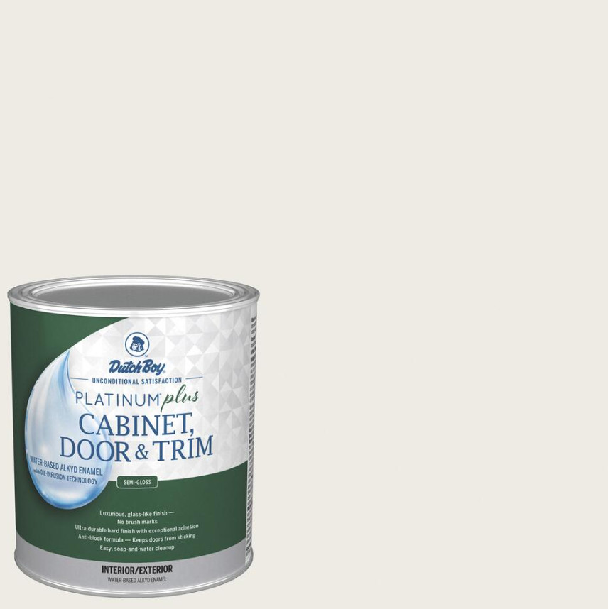Dutch Boy Platinum Plus Cabinet Door Trim Paint 1 Quart- Satin / Semi-Gloss