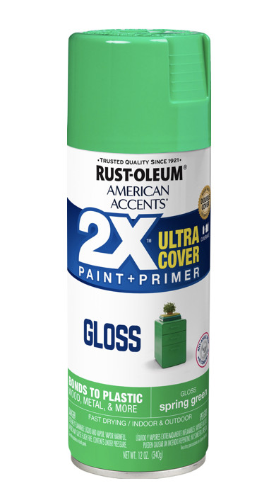 Rust-Oleum American Accents Ultra Cover 2X Gloss Spray Paint, Spring Green,12 Oz