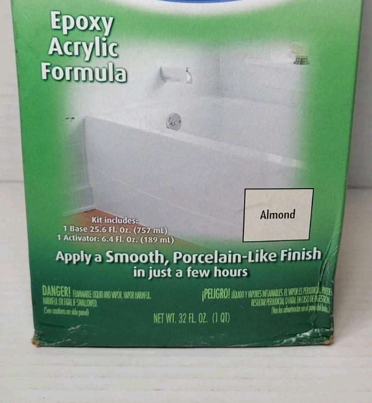 Rust-Oleum Tub & Tile Refinishing 2-Part Kit Almond 32 fl oz / 1 Qt 7861519 NEW!