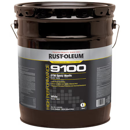 Rust-Oleum 9192300 Epoxy Paint Base, White, Gloss, 5 Gal, 125 To 225 Sq Ft/Gal,