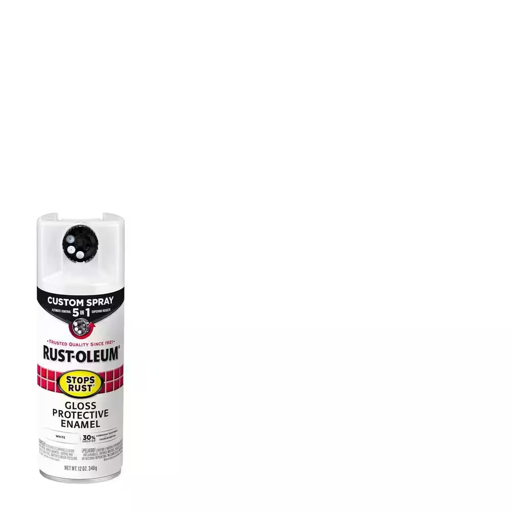 12 Oz. Custom Spray 5-In-1 Gloss White Spray Paint (Case of 6)
