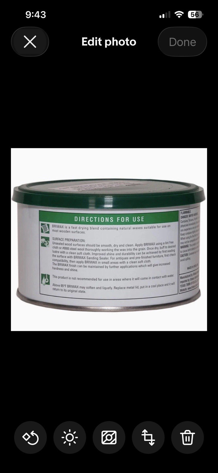 Briwax, Rustic Pine. 1 lb