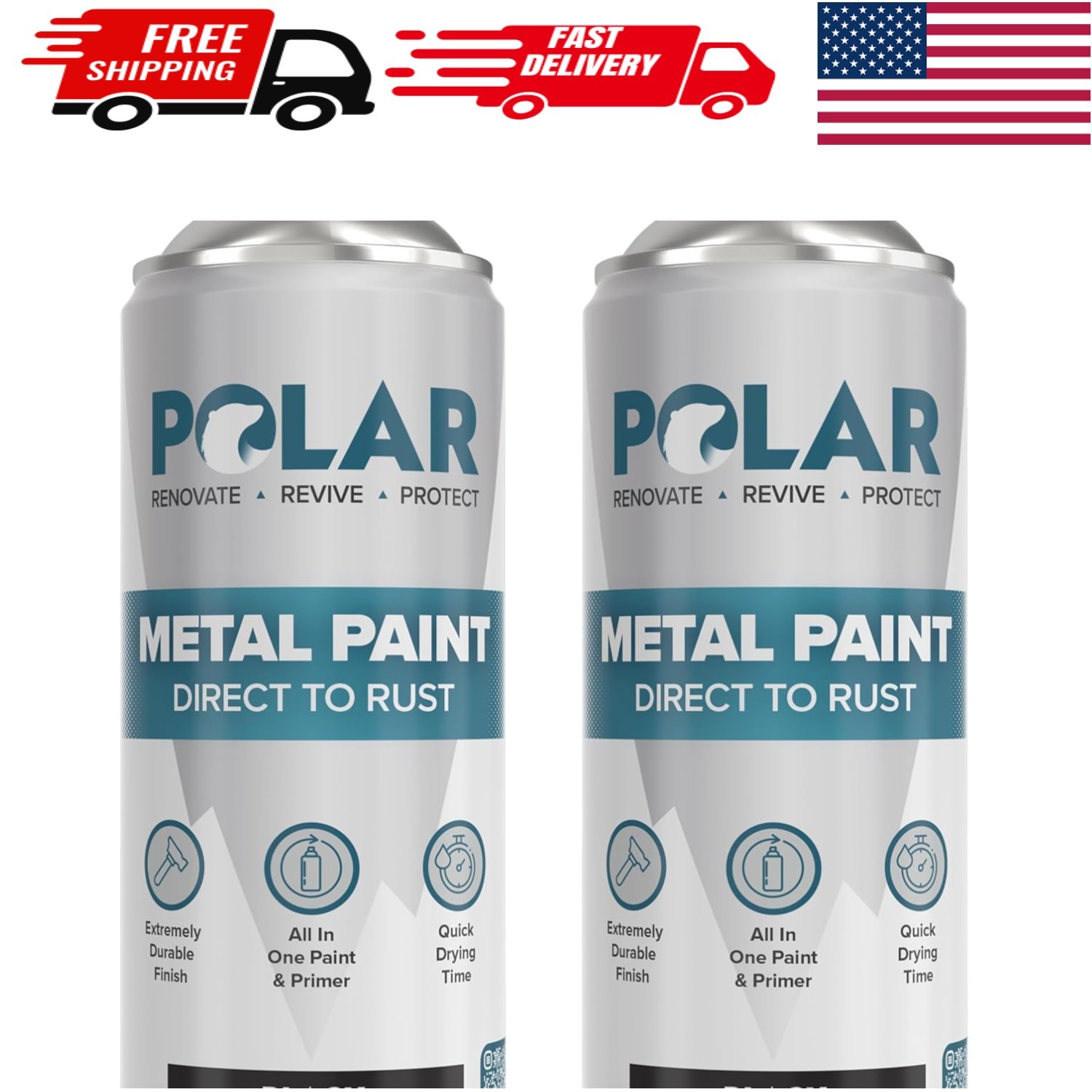 Satin Black Rust Spray Paint – 2 Pack of 13.5fl oz for Easy Surface Restoration