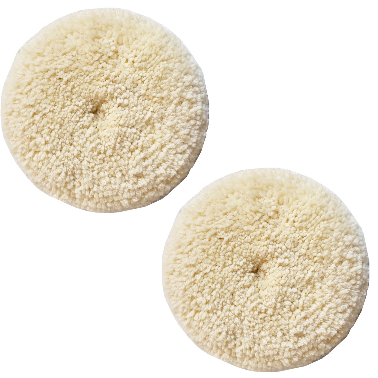 Wool Polishing Pads, 2 Pack 6″ Buffing Pads with Hook and Loop Back for Compo…