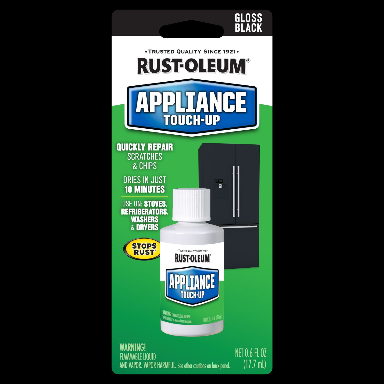 Rust-Oleum Appliance Epoxy Enamel, 0.6 oz Gloss Black- 213174