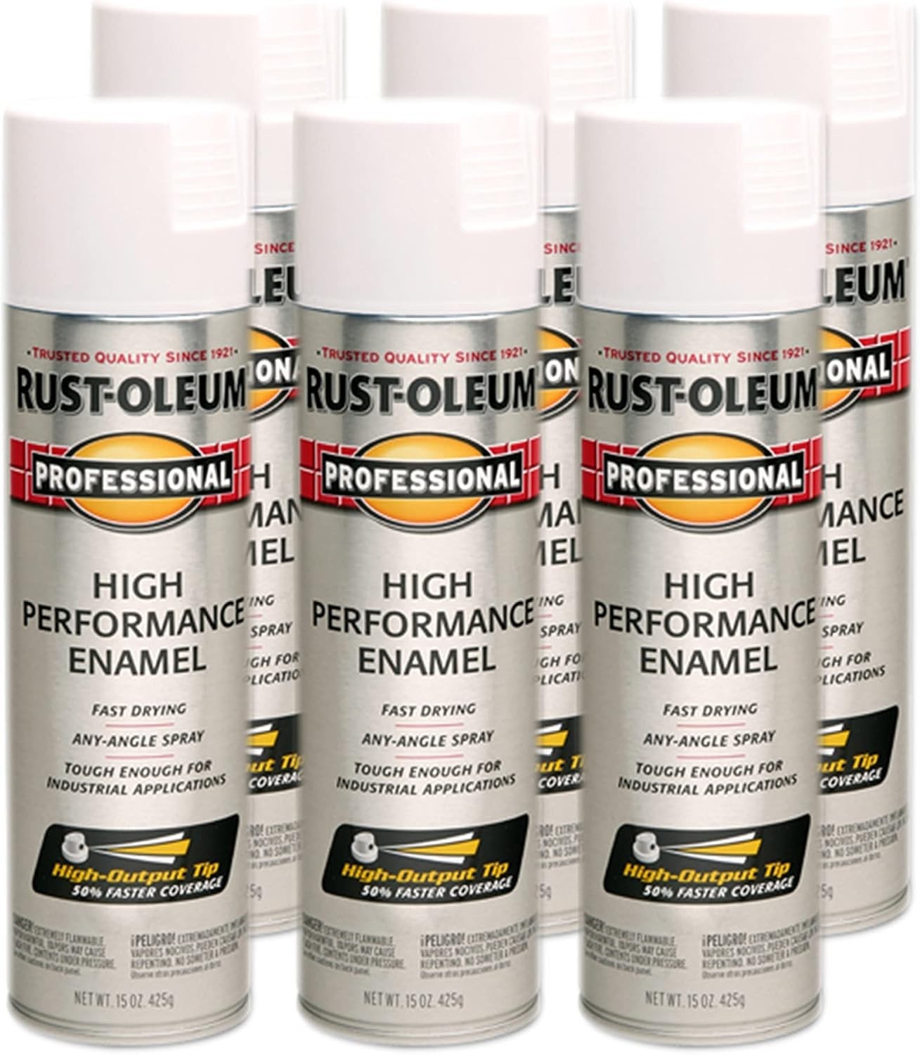 Rust-Oleum 239108-6PK Professional High PerformanceEnamelSprayPaint,15oz,6pcs