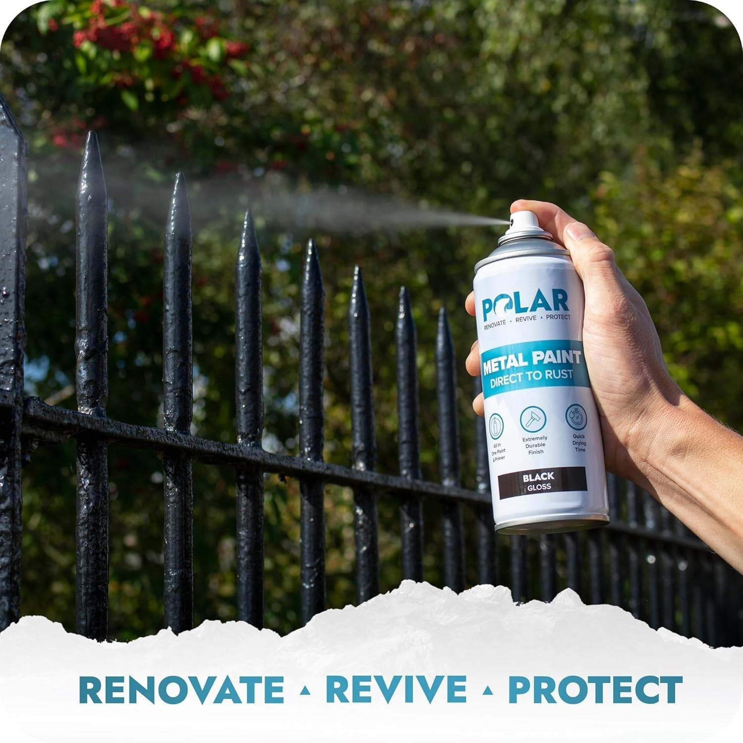 Polar Gloss Black Rust Resistant Spray Paint – 2 Pack, 13.5 Fl Oz Each