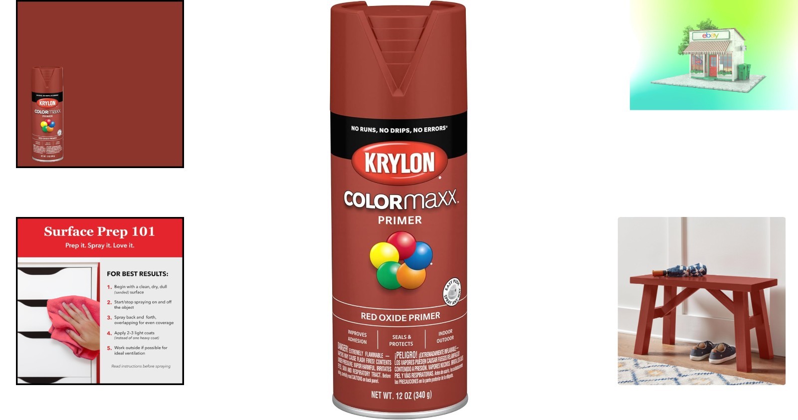 COLORmaxx Fast-Drying Red Oxide Primer Spray Paint 12oz – Indoor/Outdoor Use