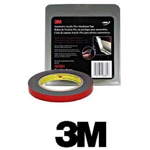 3m 06384 Automotive Acrylic Plus Attachment Tape, Black, 1/2″ X 5 Yds.