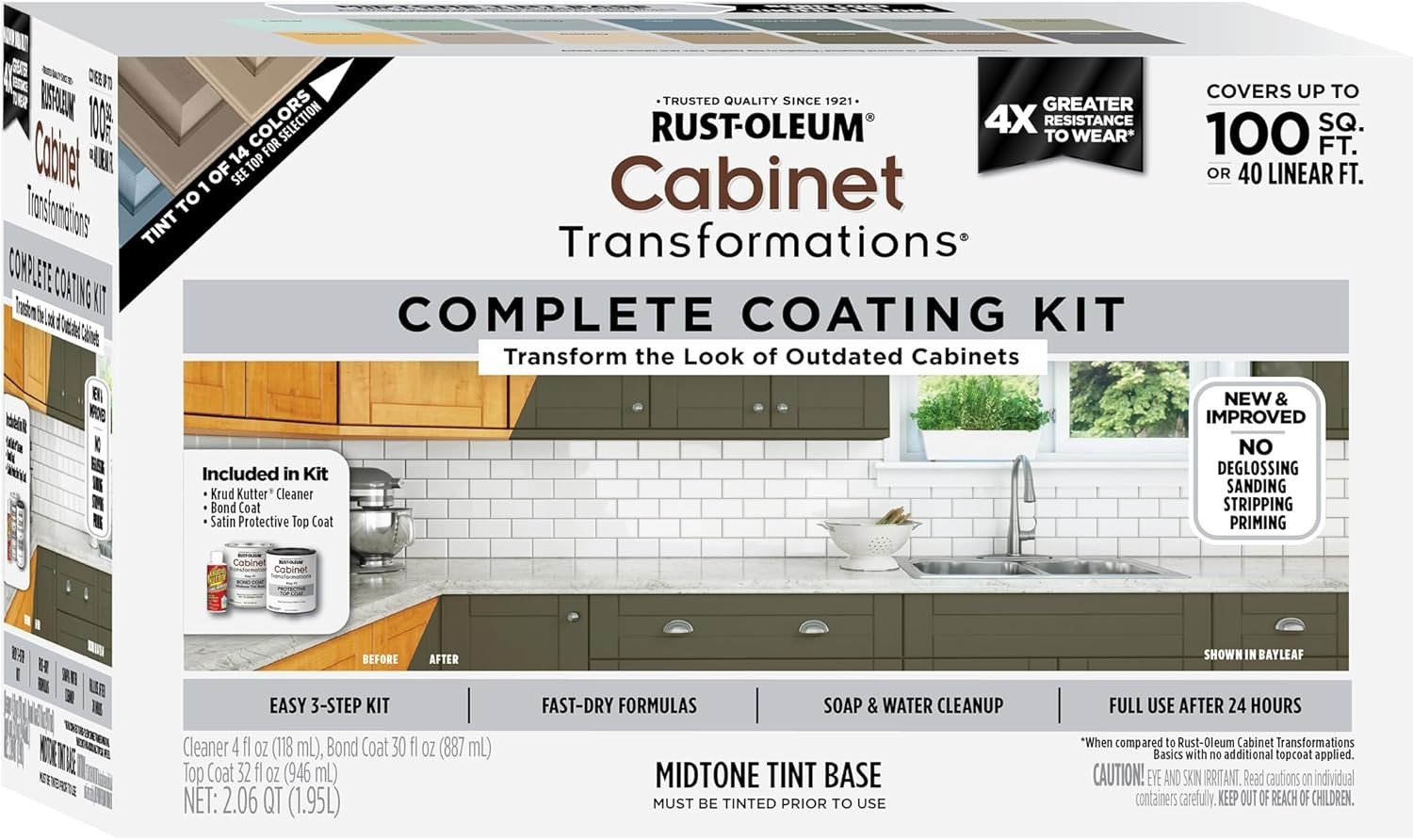 Rust-Oleum 374679 Cabinet Transformations Kit – Midtone Tint Base Kit™