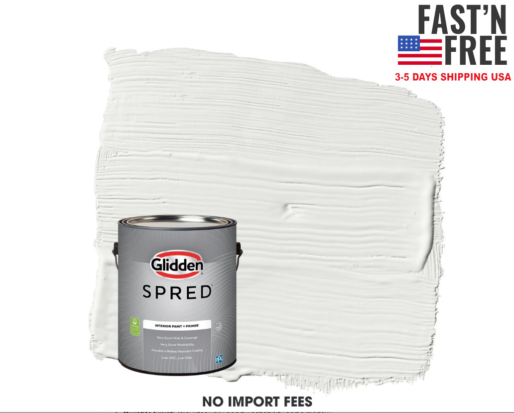 Glidden Spred Grab-N-Go White Flat Interior Paint with Primer, 1 Gallon