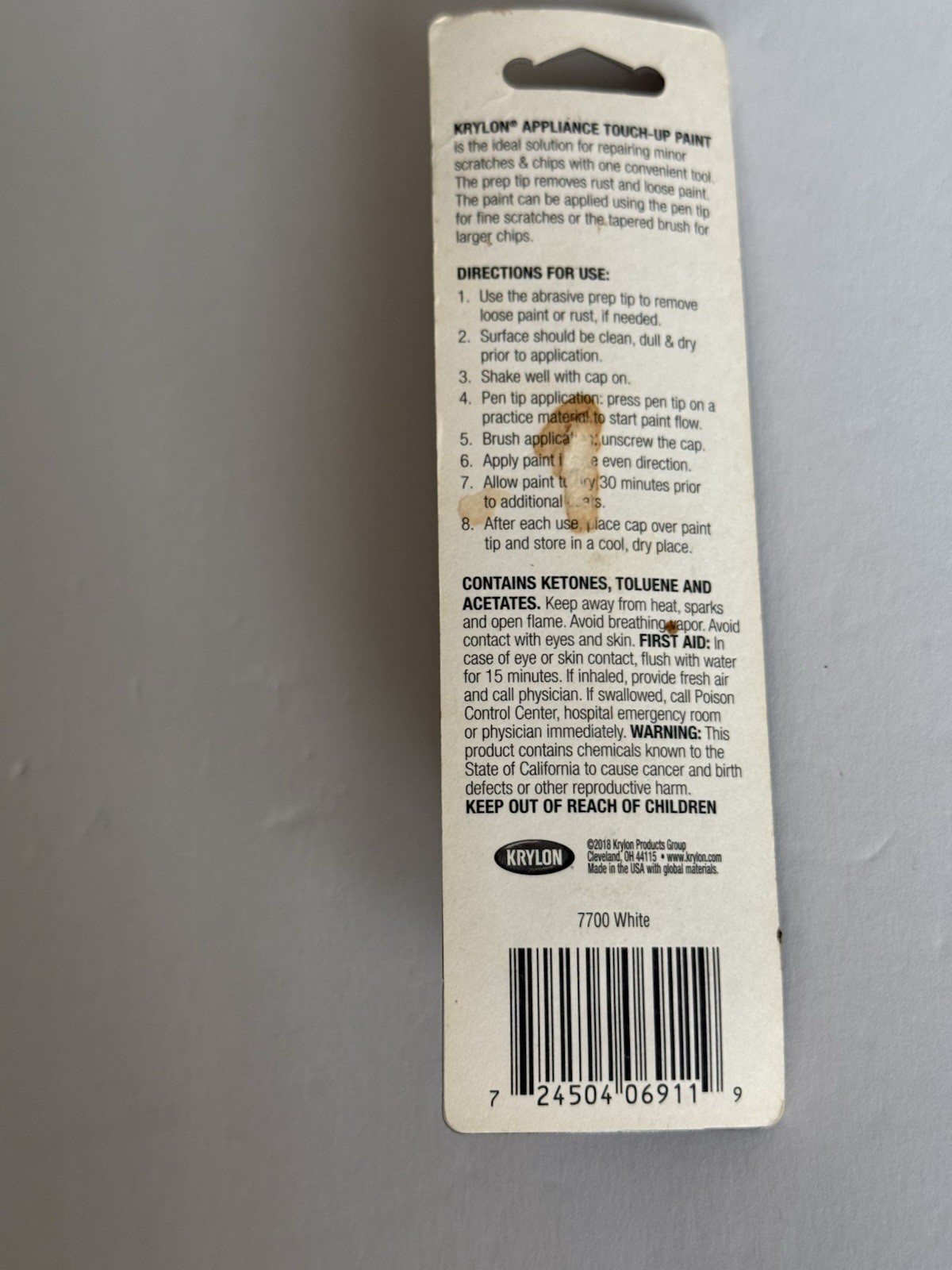 Precision TIP AND Brush on Gloss Enamel White Appliance Touch-Up Paint