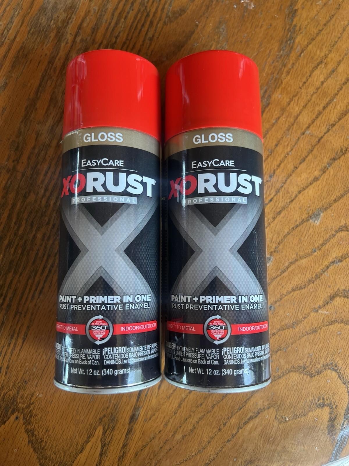 X-O Rust Preventative Enamel GLOSS Hot Red Color 12oz Spray Can X2