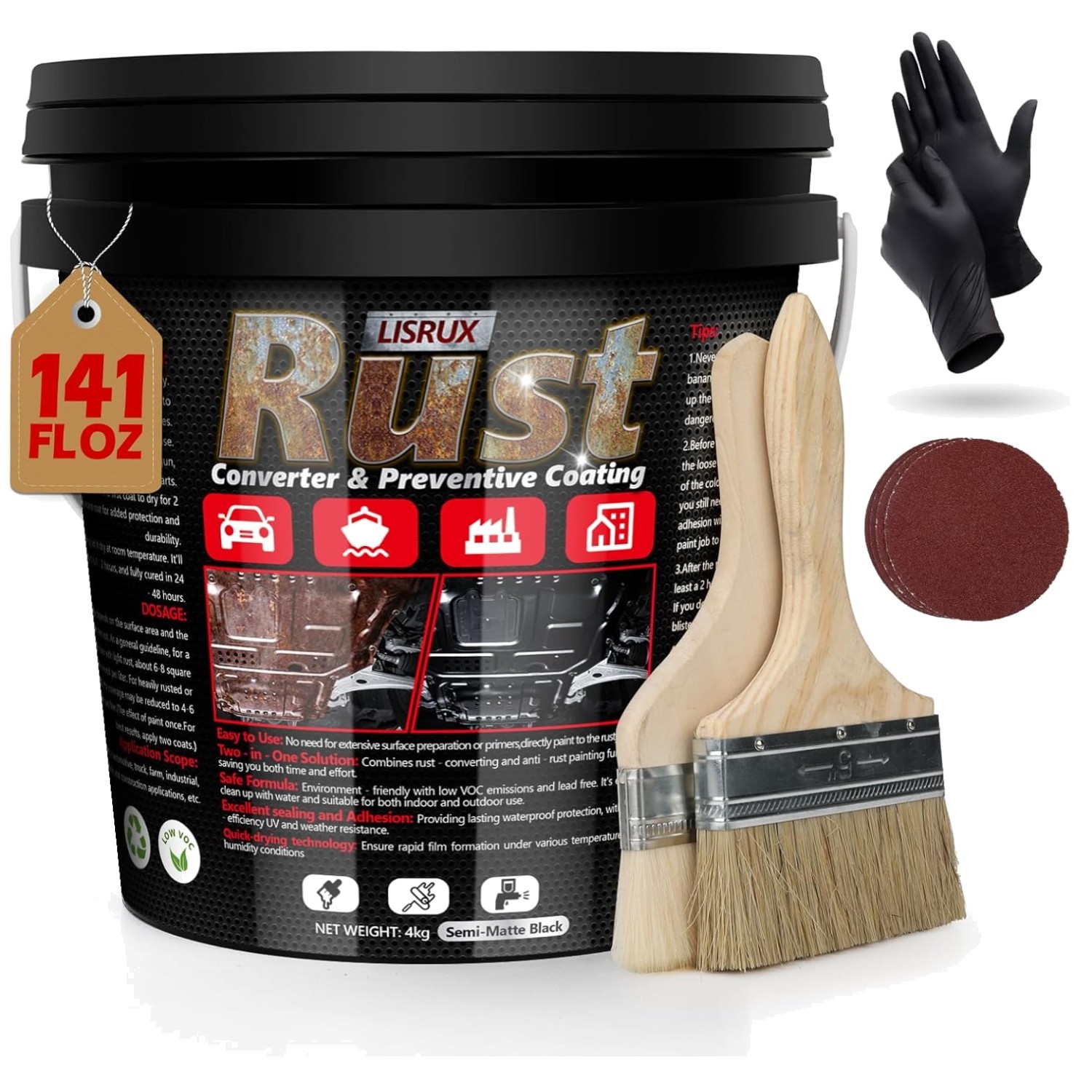 Professional Automotive Rust Prevention Coating, 141 Fl Oz