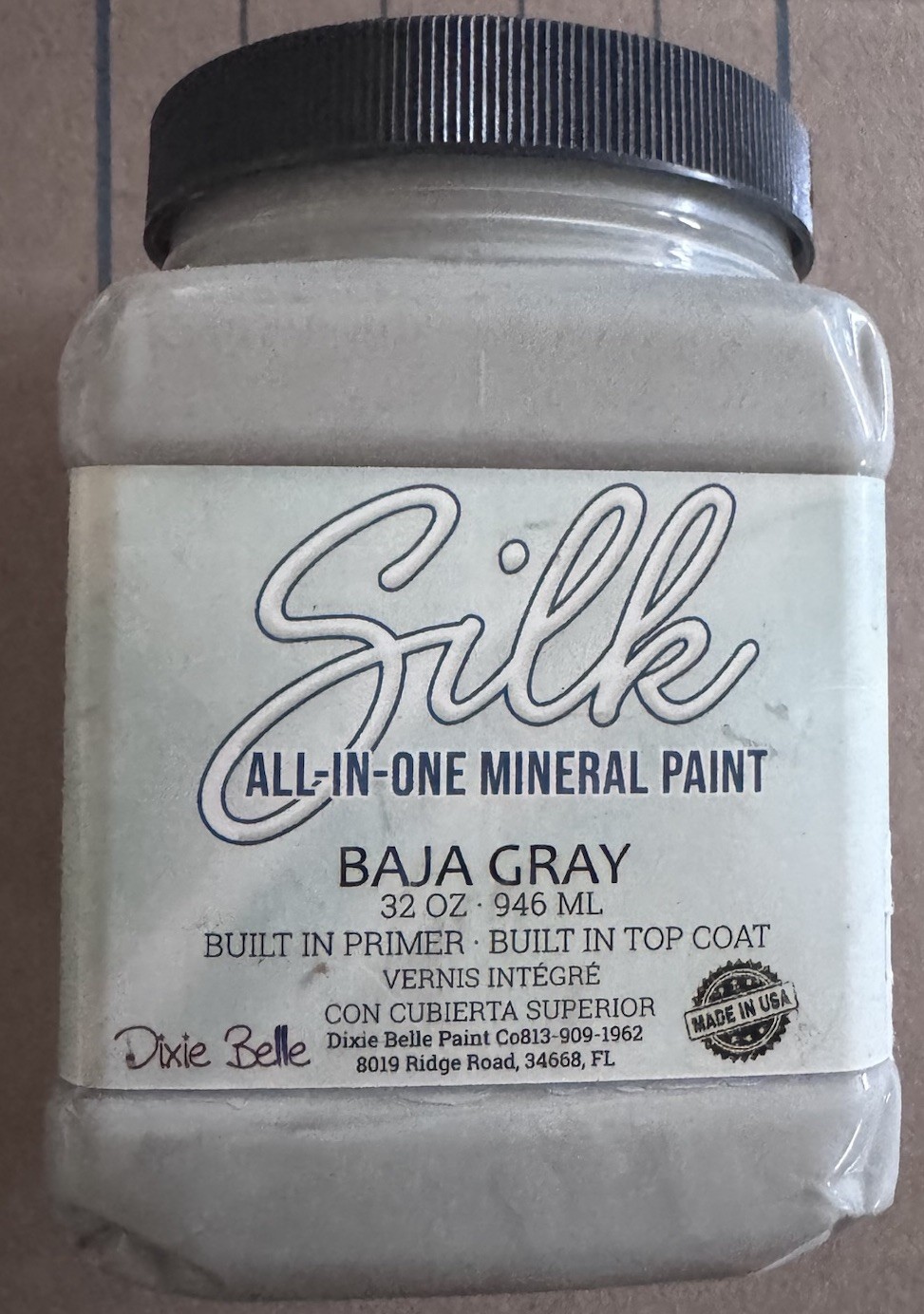Dixie Belle Silk All-In-One Mineral Paint | Anchor (32 Fl Oz) | BAJA GRAY
