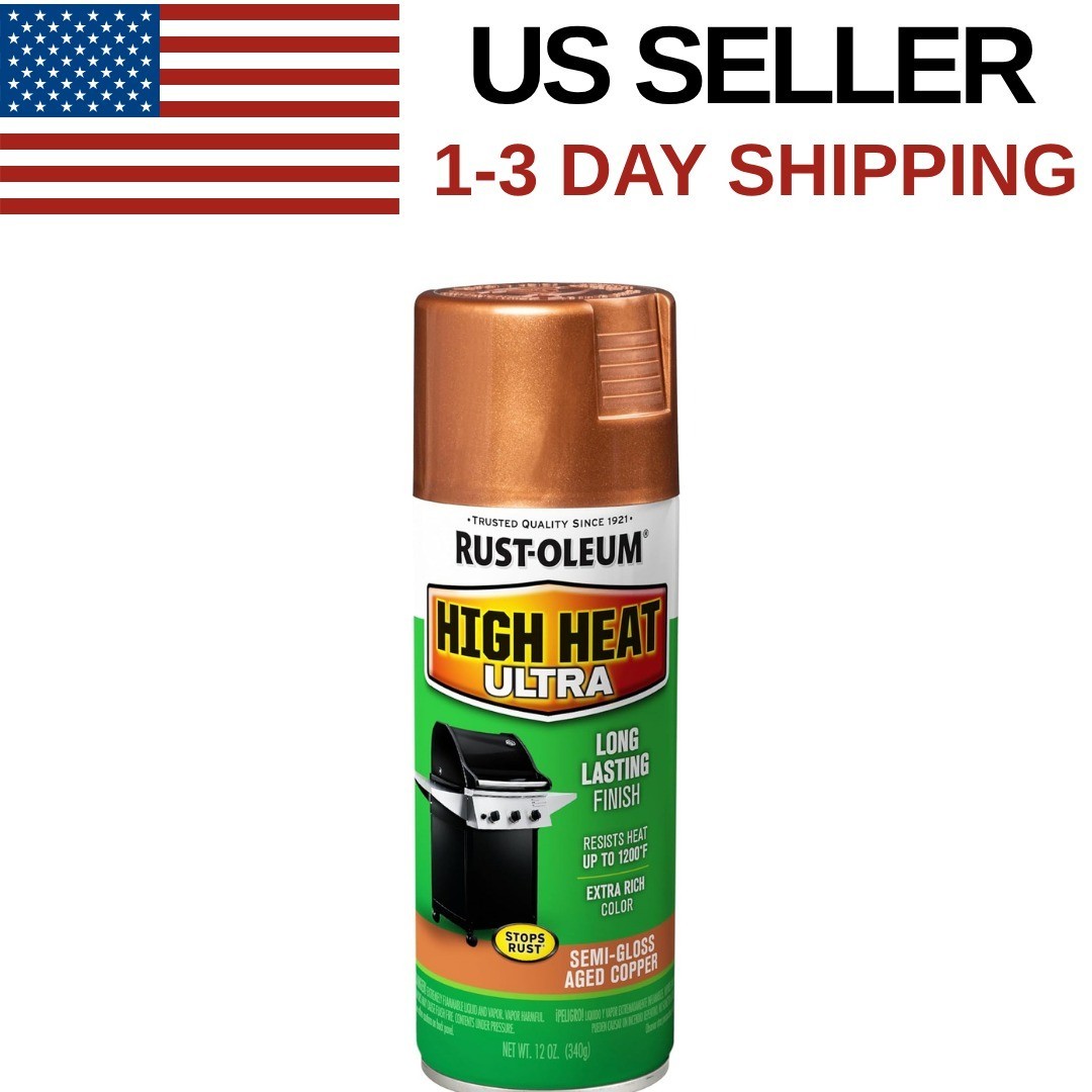 Rust-Oleum 241232 High Heat Ultra Spray Paint, 12 oz, Aged Copper