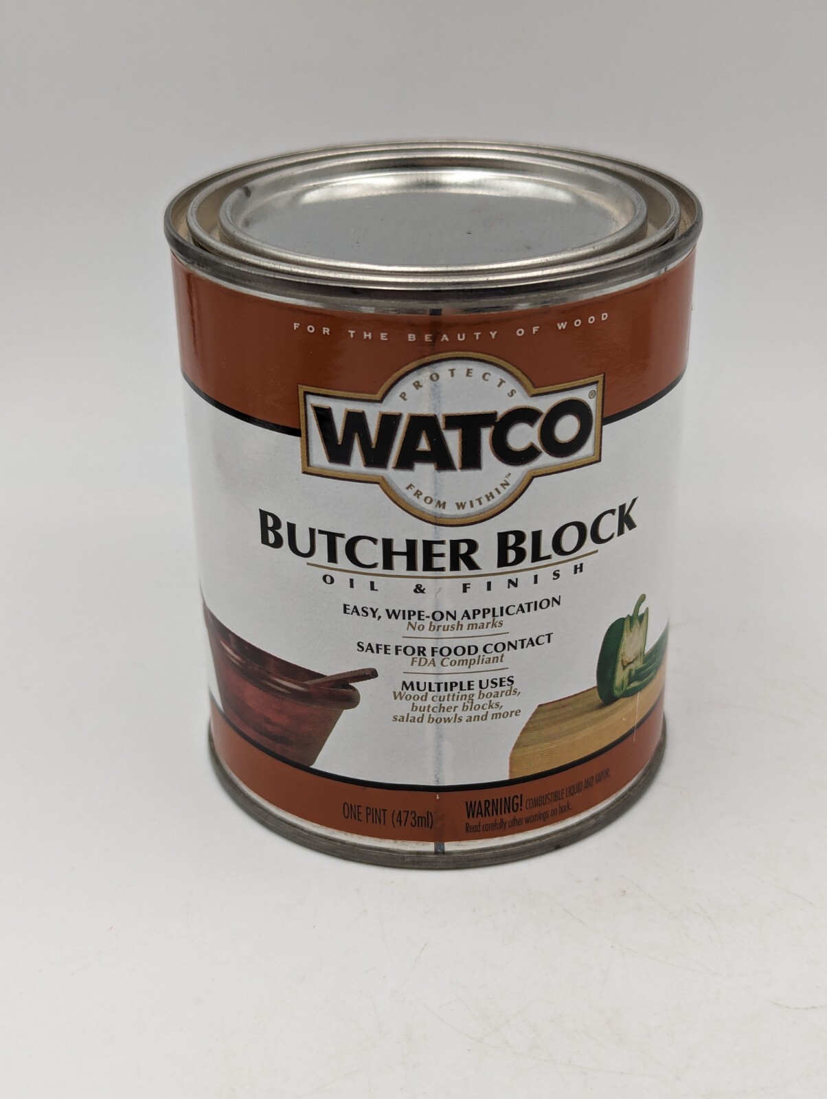 Watco 241758 Indoor Butcher Block Oil & Finish Liquid Stain, Used, 1 pt.
