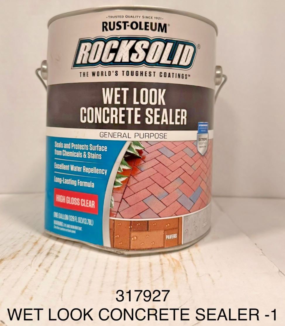 Rust-Oleum 317927 Rocksolid Wet Look Concrete Sealer High Gloss Clear gal DENTED