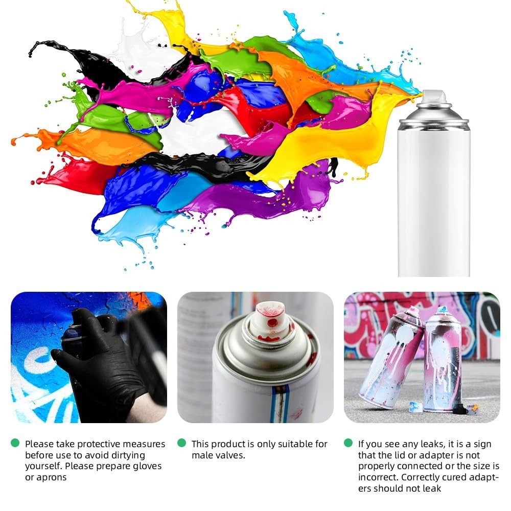 24PCS Spray Paint Caps & Nozzles Kit – Adapter Set for Male Cans, Spray Can N…
