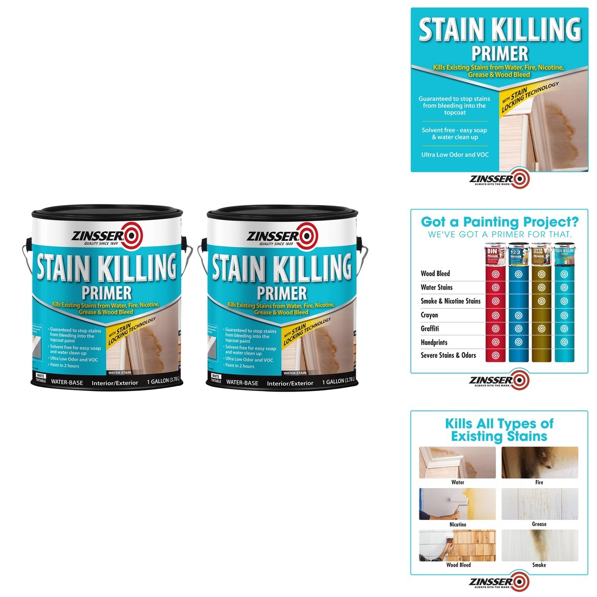 Zinsser 377938-2Pk Stain Killing Premiumr Gallon 2 Pack