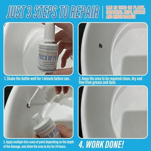 High-Gloss Porcelain Repair Kit – Touch Up Paint for Sinks, Tubs, Chips & Cracks